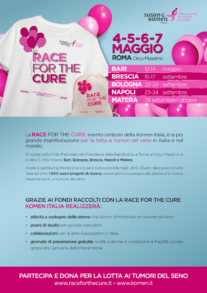RACE FOR THE CURE 4 – 5 – 6 – 7 MAGGIO – ROMA Circo Massimo