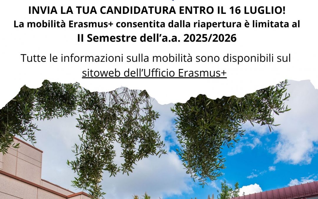 Riapertura Bando Erasmus+ a.a.2025/2026